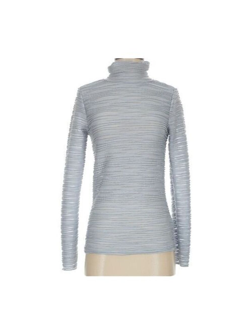 Anthropologie Pilcro Metallic Textured Turtleneck Top Gray XS